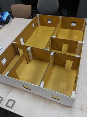 The completed walls of the model