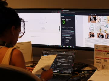 Researcher working