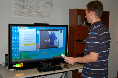 Person using Wiimote