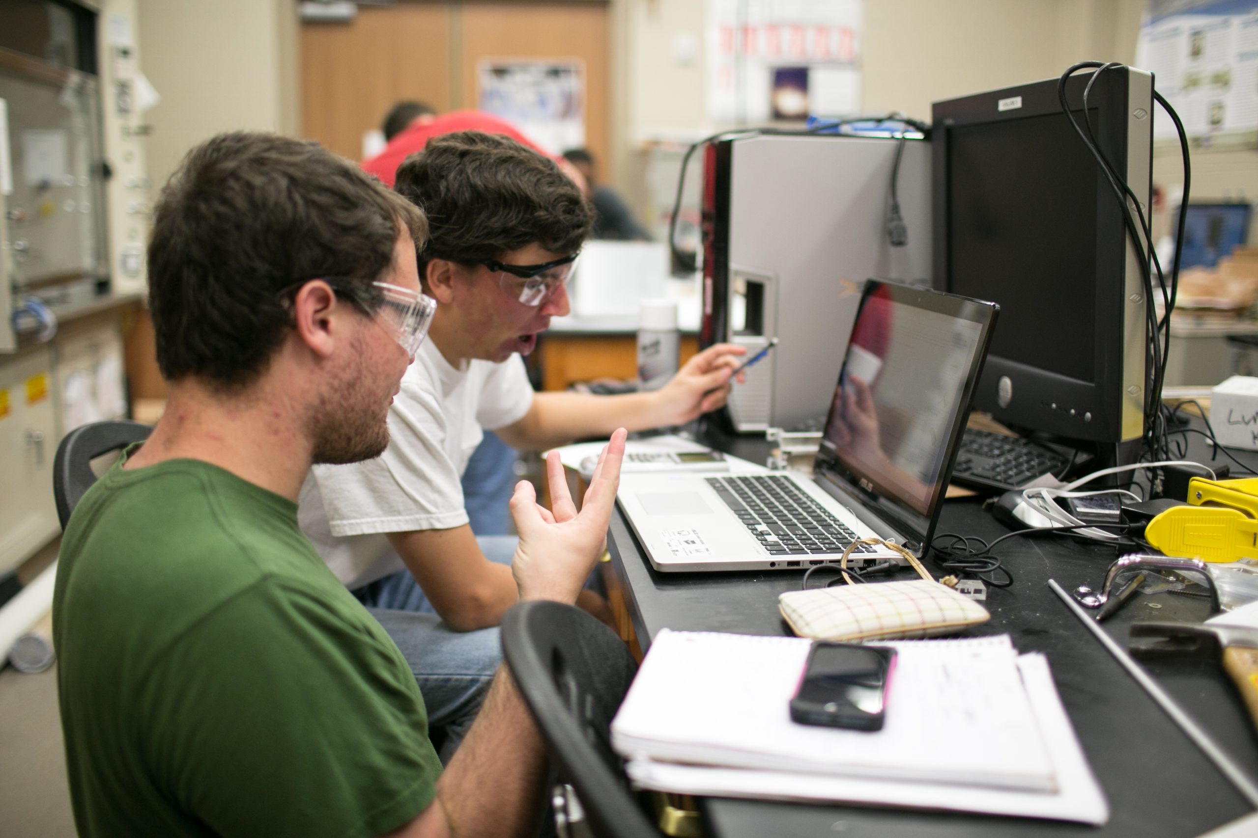 students behind computer