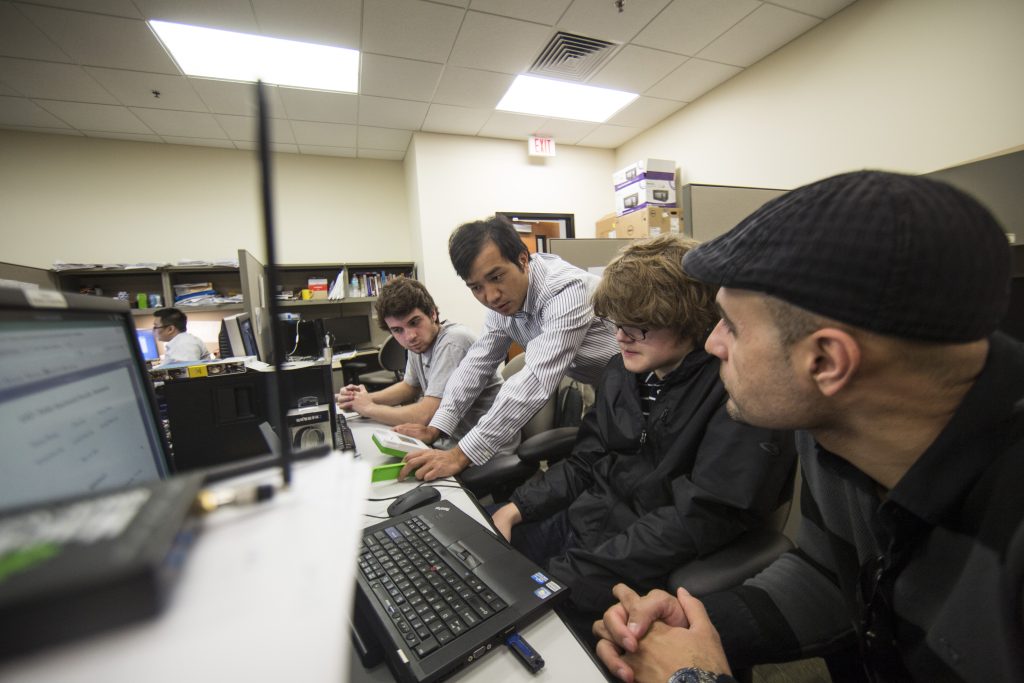 students on a computer
