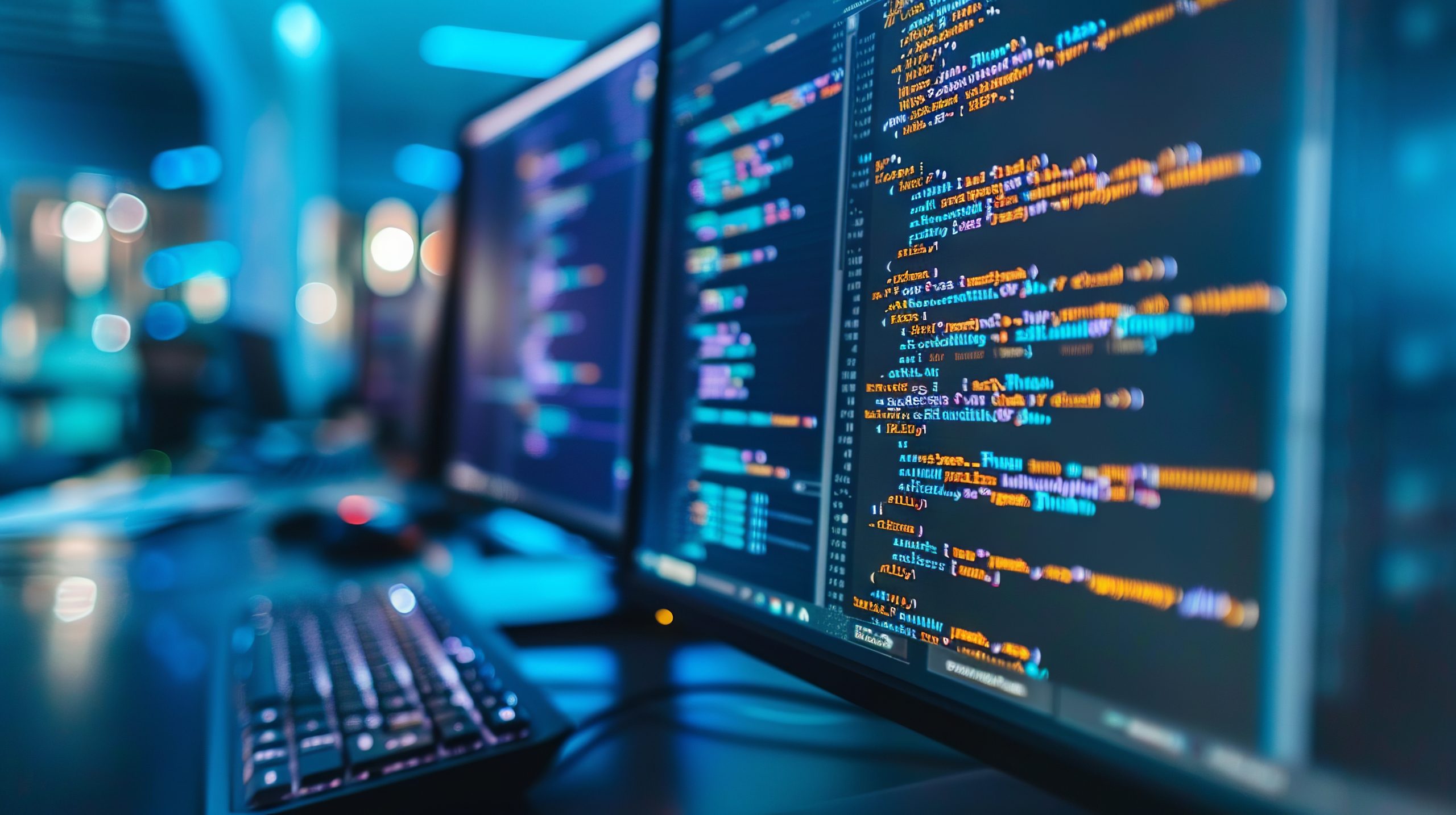 computer screen with code
