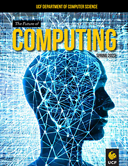 magazine cover with graphic of head