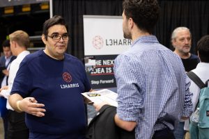 L3Harris rep talking to student