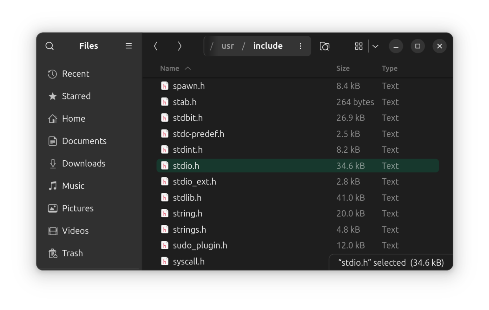 A file browser